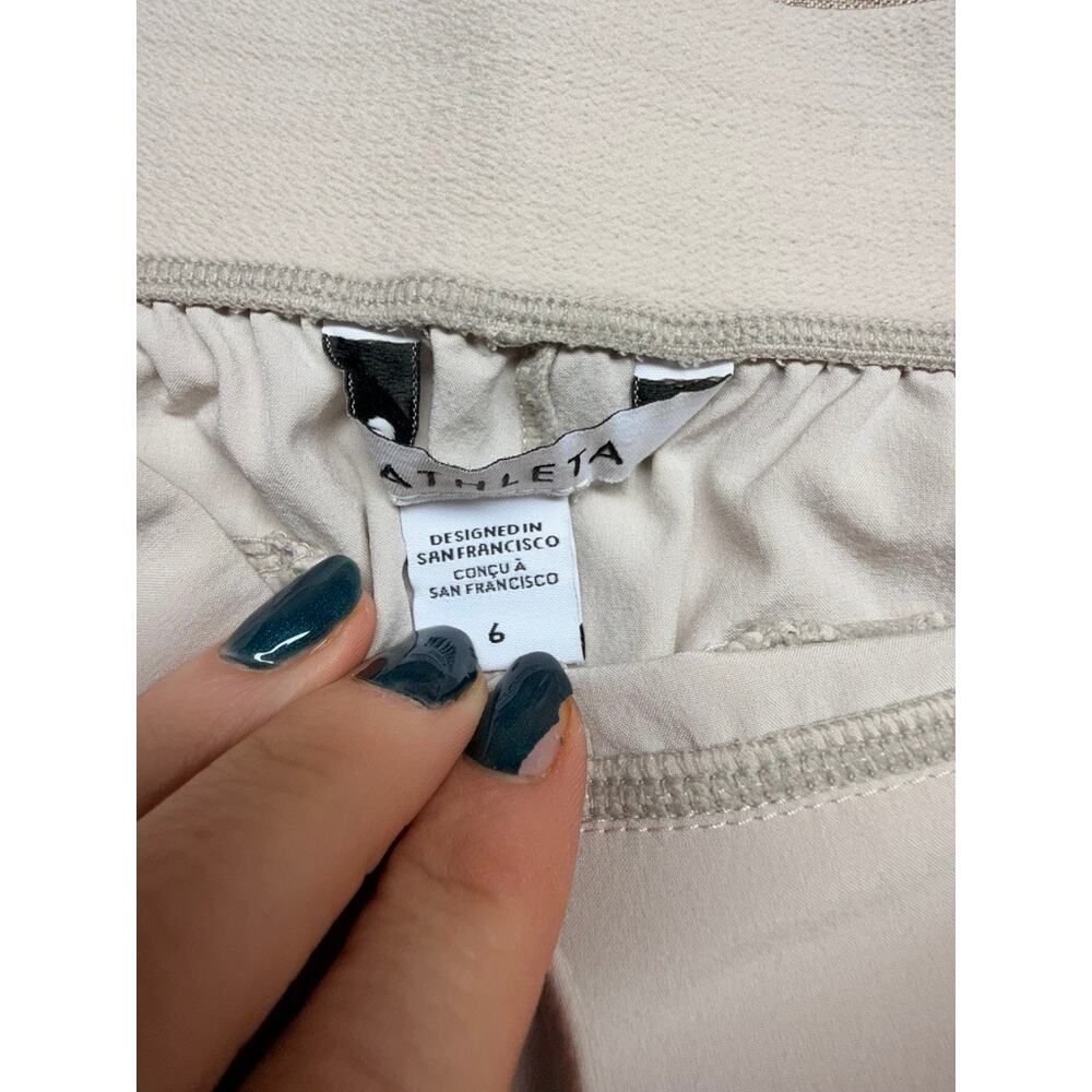 Athleta Women’s Size 6 Gray Pull On Ankle Pants Zip Hem Stretch Travel - Picture 5 of 7
